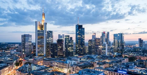 Selbstklebende Fototapete Skyline Frankfurt am Main Spätsommerabend