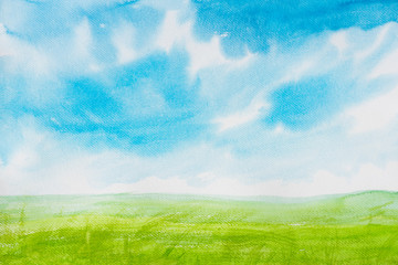 Fototapeta premium Watercolor painting landscapes