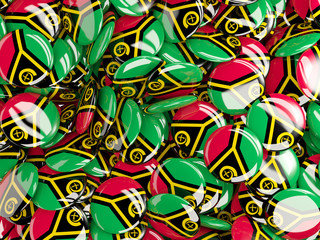 Obraz premium Background with round pins with flag of vanuatu