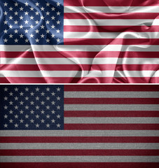 Fototapeta premium American fabric flags