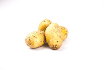 Potatoes isolated on white background..