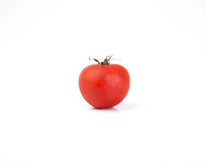Red tomato on a white background..