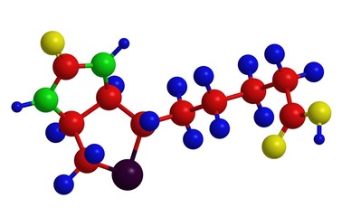 Molecular structure of biotin (vitamin B7)