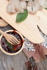 Pork belly boiled spicy sauce.