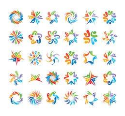 Set collection of vector logos people icon