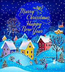 Christmas and New Year Greeting Card