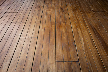 close-up image of aged wooden floor in building