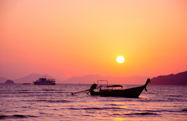 Beautiful sunset in Krabi, Thailand