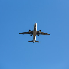 Fototapeta na wymiar flying airplane in beautiful weather
