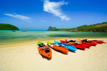 Foto op Canvas kayak in beautiful beach in Thailand © surangaw