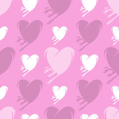 Melting hearts seamless pattern