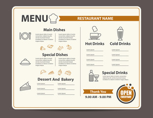 Restaurant and cafe menu design