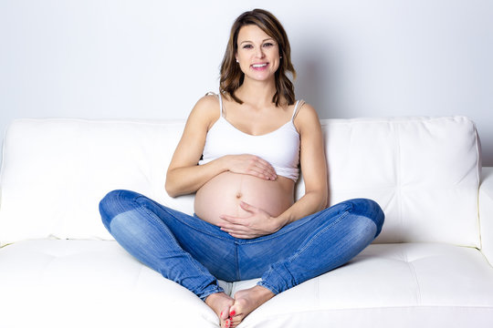 beautiful Portrait of young pregnant woman