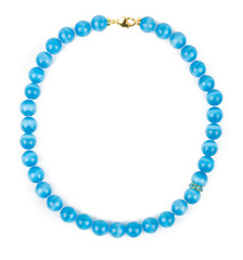 Blue necklace of cat's eye .