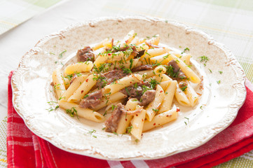 pasta with stewed meat