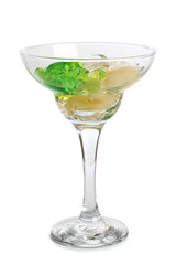 Cocktail in a glass on white background