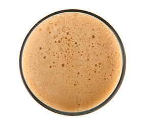 foam of dark beer
