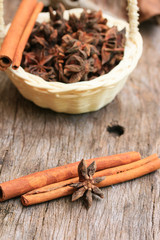 star anise and cinnamon