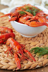 Red boiled crayfish