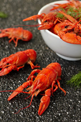 Boiled crayfish