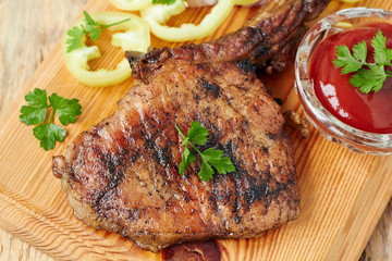 Grilled Steak Meat. Barbecue