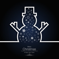 Schneemann mit Schneeflocken Blau