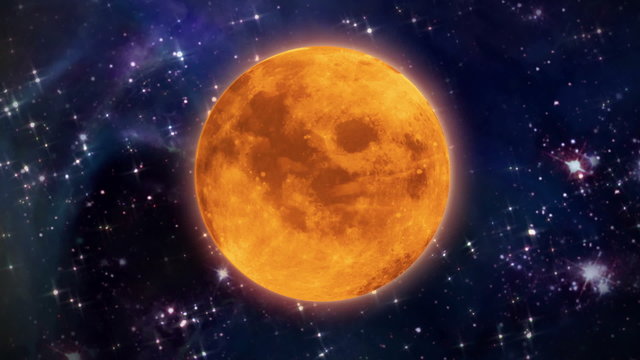 pumpkin orange color of the Halloween moon.