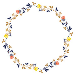 Round elegant frame with roses