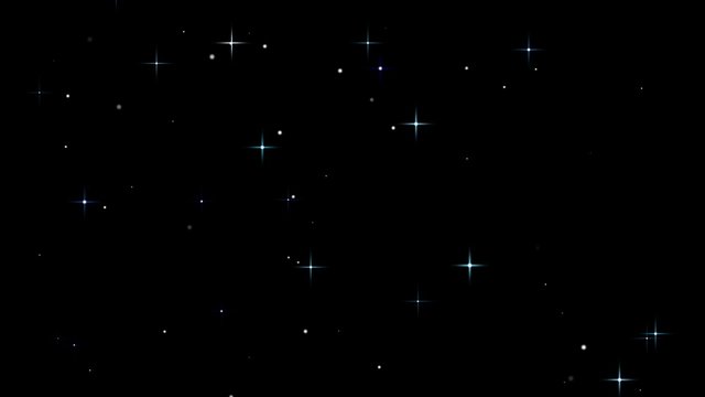 Moving stars on black background
