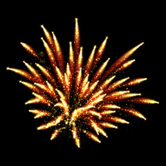 Gold glittering sparkle fireworks