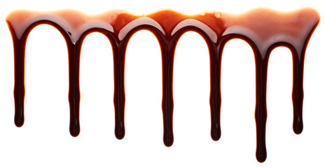 Flowing liquid chocolate