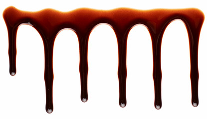 Flowing liquid chocolate