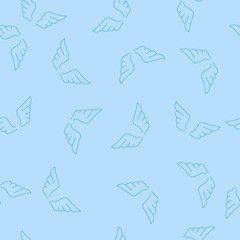 Vector Romantic Angel Wings Seamless Pattern