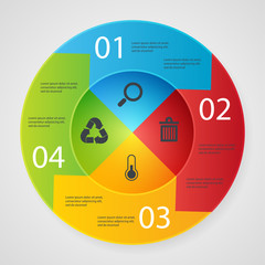 Design elements business presentation on circle arrow with icons