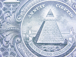 Closeup of Detail on the US $1 dollar