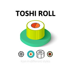 Toshi roll icon in different style