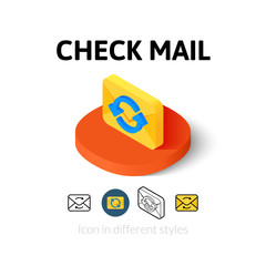 Obraz premium Check mail icon in different style