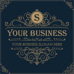 Elegant monogram design template. Luxury Logo template flourishes calligraphic. Ideal for Business sign, monogram identity for restaurant, boutique, cafe, hotel, heraldic, jewelry.