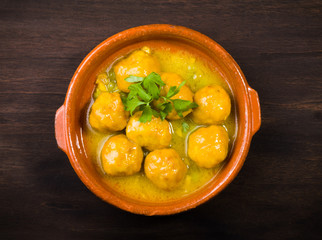 Meatballs, spanish appetizer, tapa