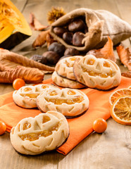 Biscotti di Halloween e vissuto autunnale, fuoco selettivo