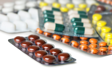 medicines on a white background