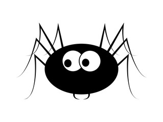 Spider halloween icon, symbol Silhouette. Vector illustration on white background