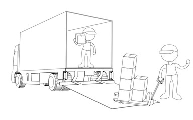 Camion con monigotes trabajadores 3