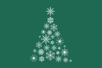 Naklejka na ściany i meble Weihnachtsbaum aus Schneeflocken