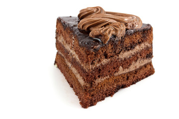 One slice of chocolate cake