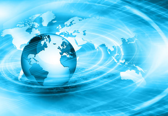 Best Internet Concept of global business. Globe, glowing lines