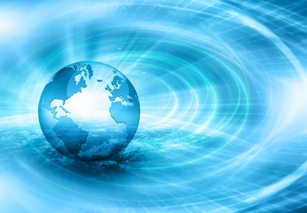 Best Internet Concept of global business. Globe, glowing lines