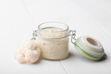 Natural diy homemade cauliflower mayo
