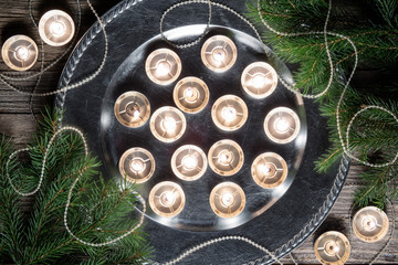 Christmas Background with Candles