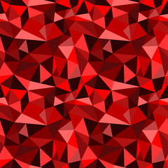 Obraz premium Vector seamless red abstract geometric rumpled triangular graphic background. Digital vector illustration